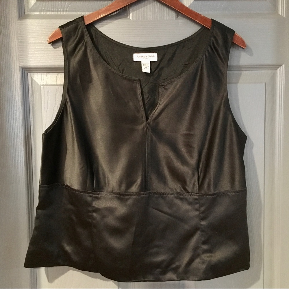Amanda Smith Black Plus Size Sleeveless Blouse